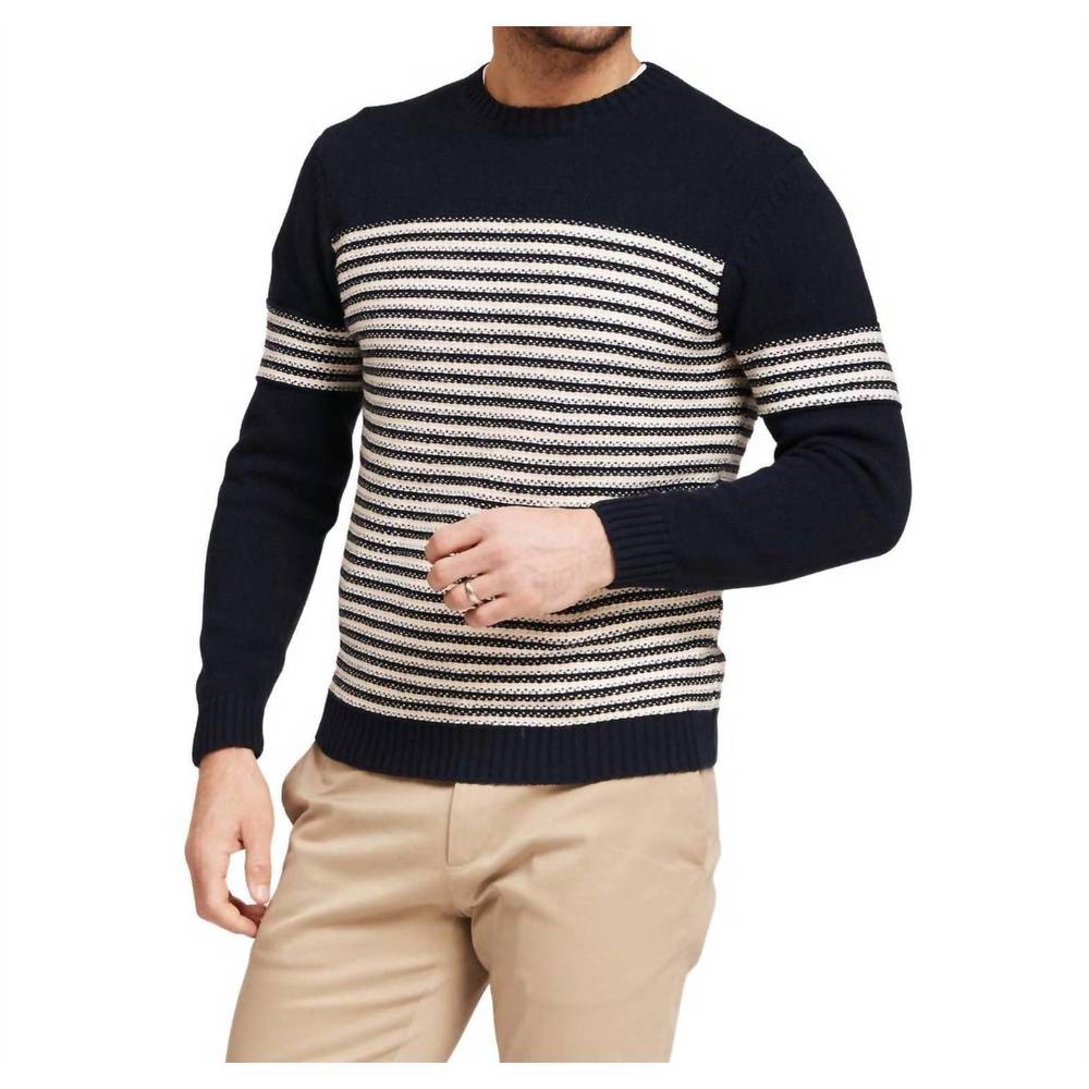 NEW TYLER BOE striped sweater in navy